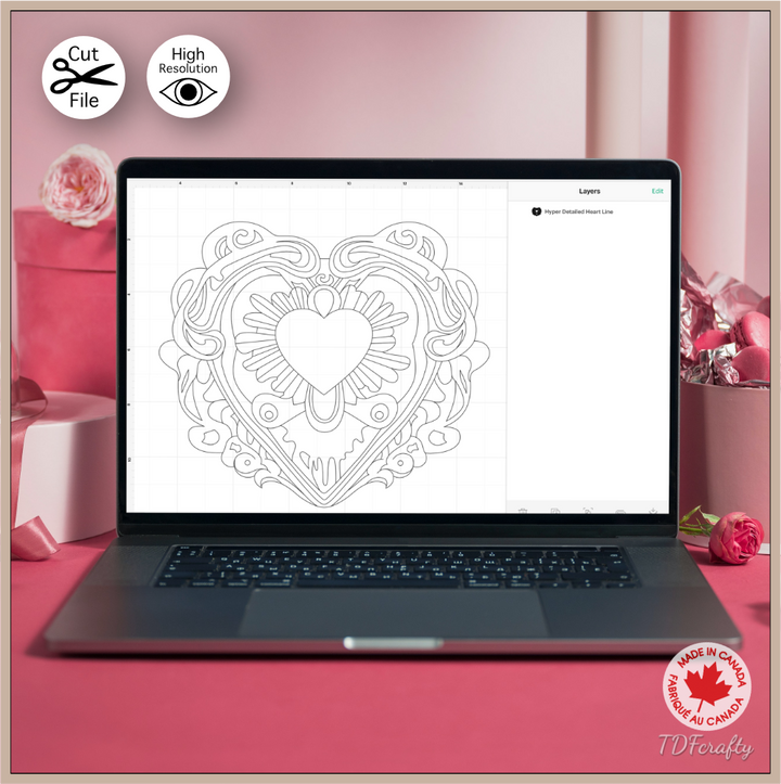 Hyper Detailed Heart svg, dxf, eps, psd, ai, jpg, pdf, png. Fantasy Magic Ice Heart Cut File Valentine’s Day Design, Water Waves Crystal Love, Melting Romantic Vector