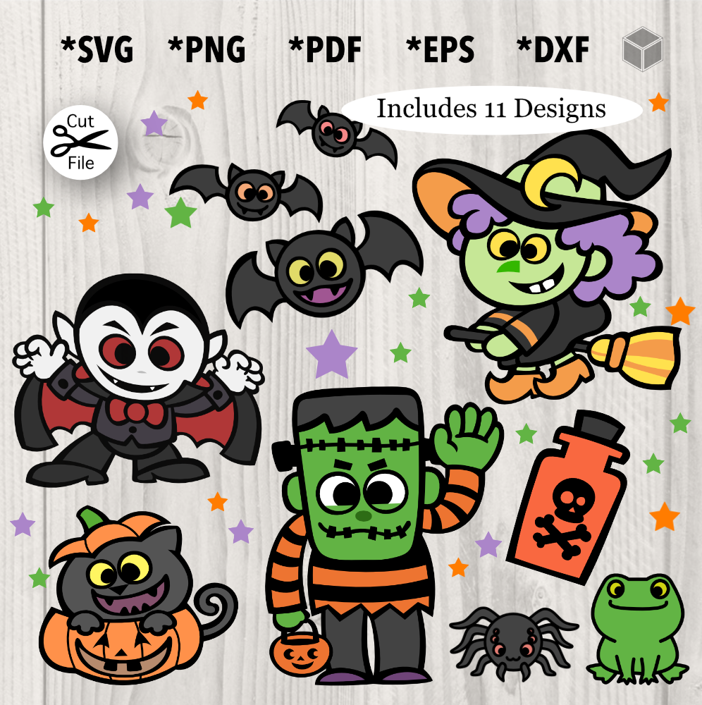 Ensemble mignon de monstres d'Halloween