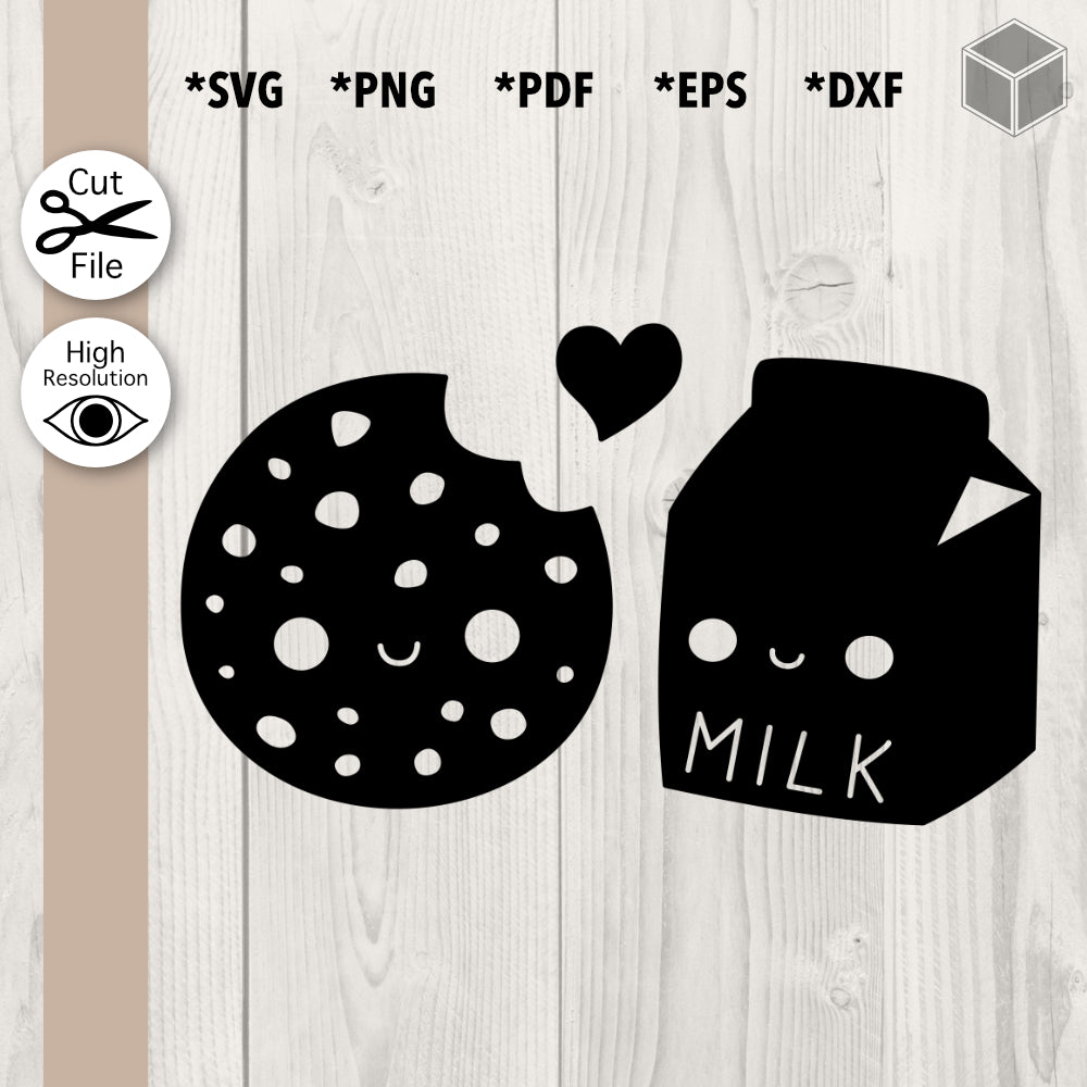 Cookie and Milk Couple Silhouette