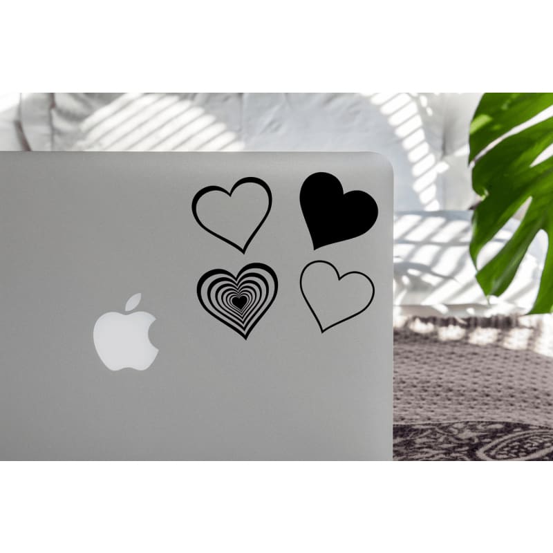 Black Hearts Set of 4