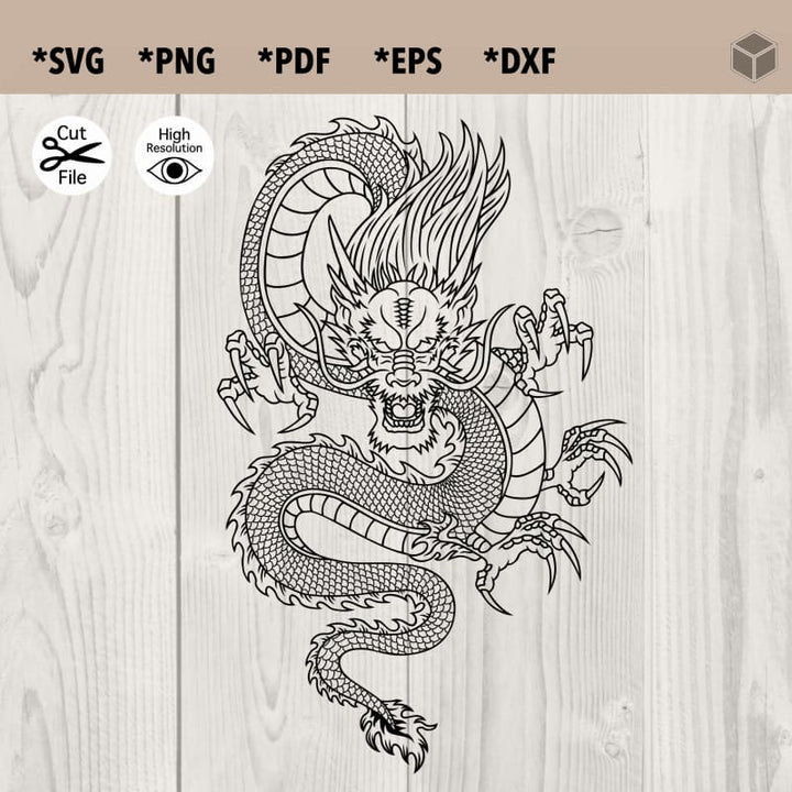 Chinese Dragon Outline
