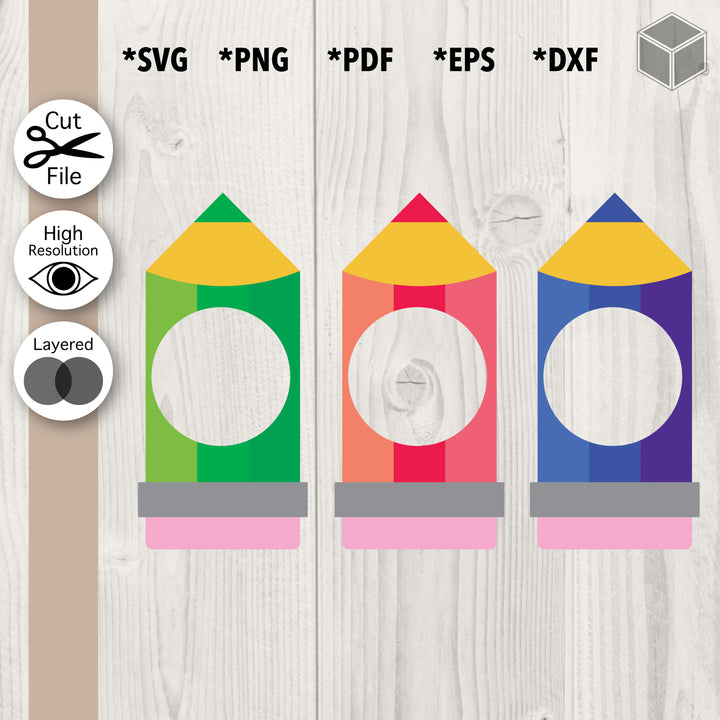 Colourful Pencil Labels Set of 3