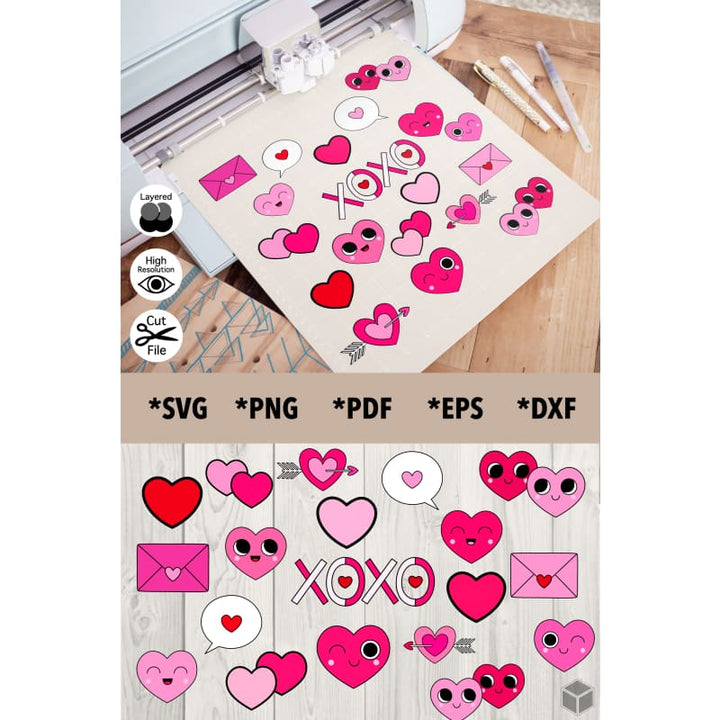 Cute Hearts Bundle of 19