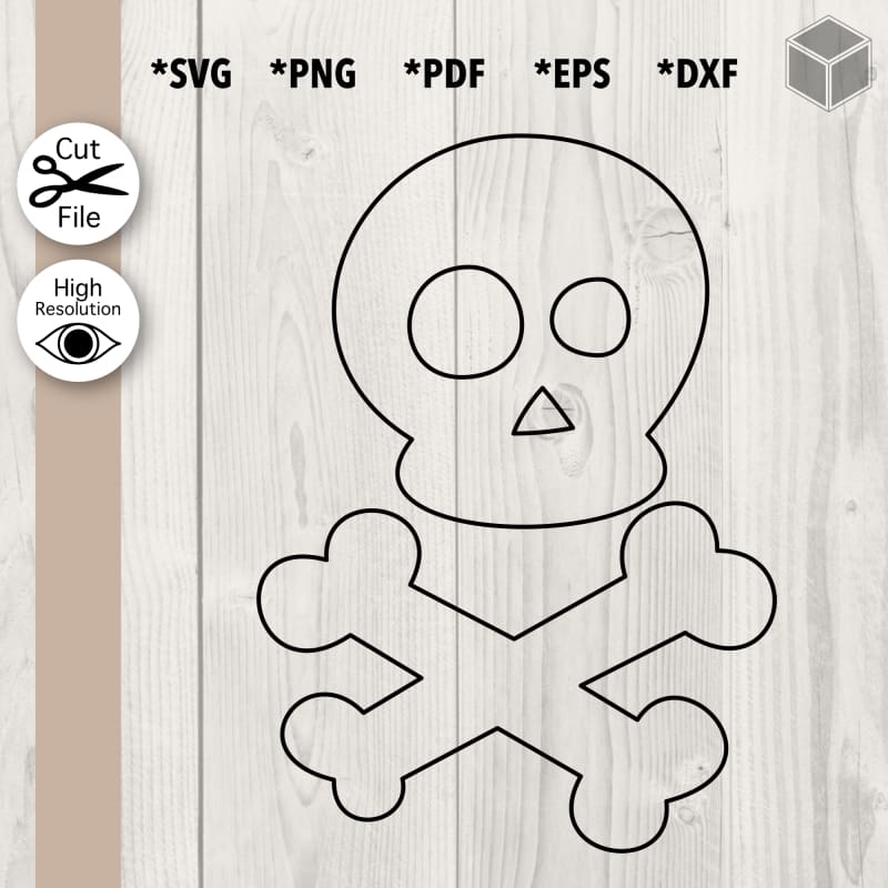 Cute Skull & Bones Outline