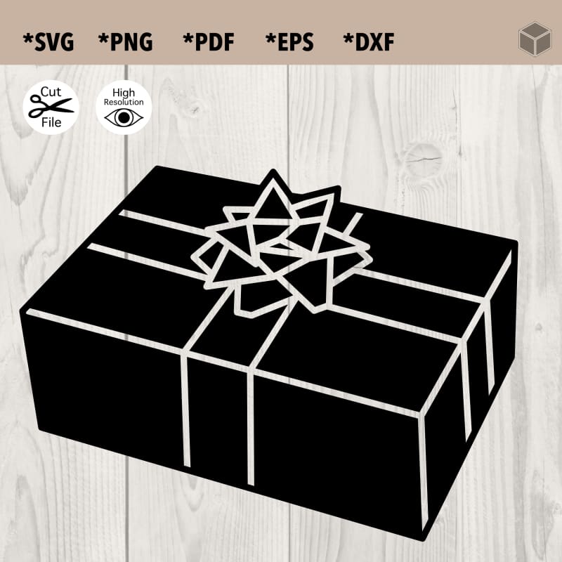 Festive Gift Silhouette SVG File | The Digital Files – Mr. & Mrs. Crafty