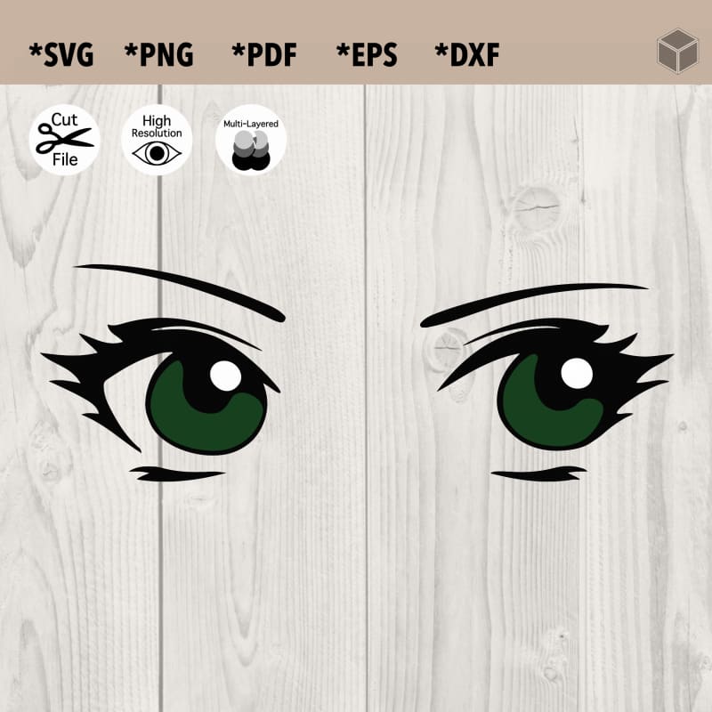 Ojos laterales de anime verde