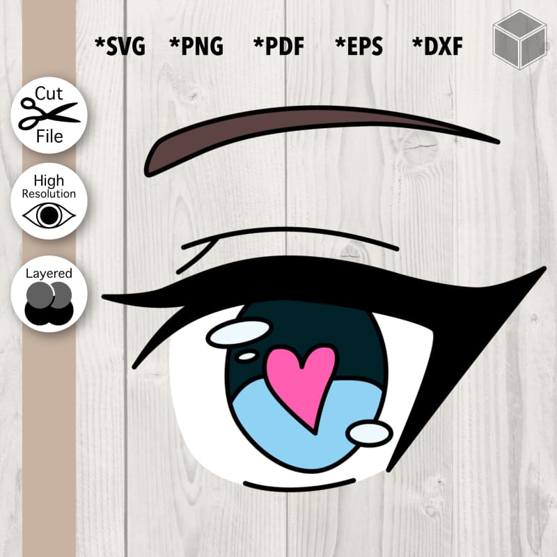 Pink Heart Anime Eye