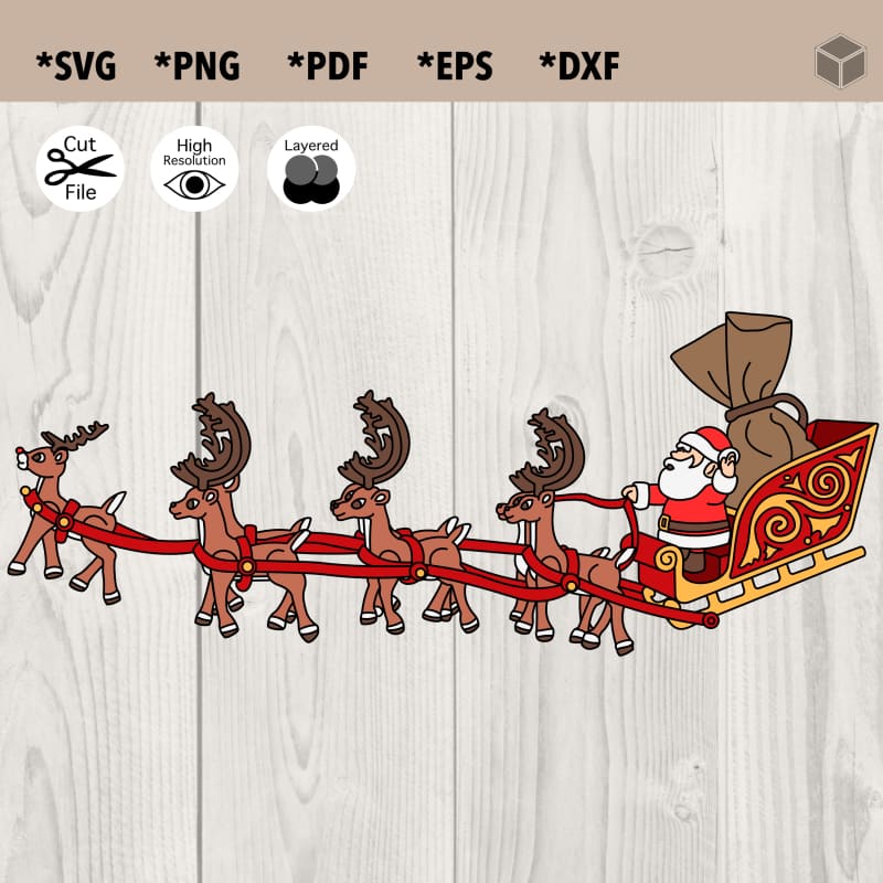 Reindeers with Santa's Sleigh