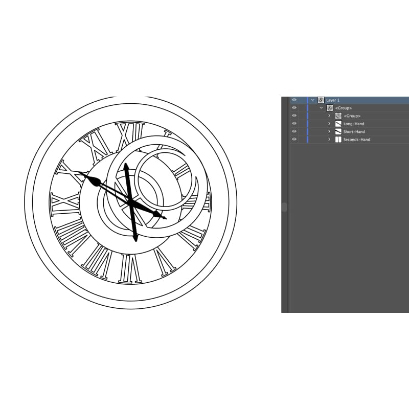 Roman Clock Outline