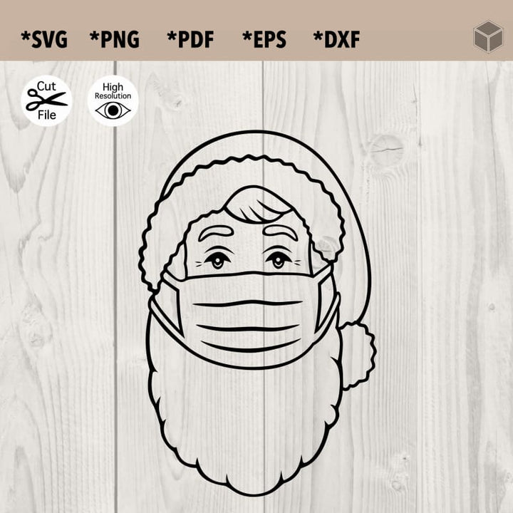 Santa Face Mask Outline