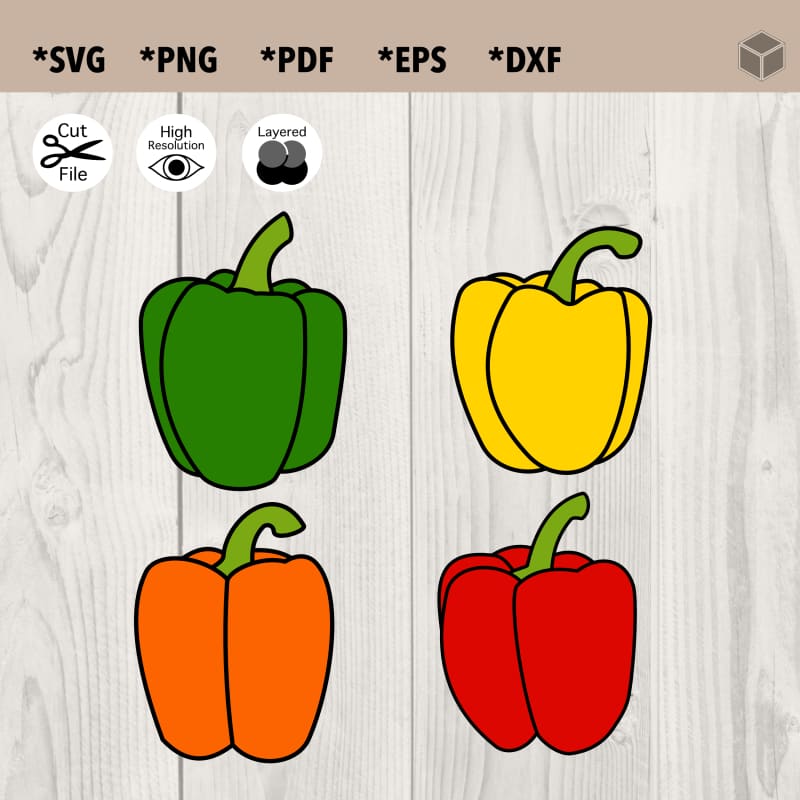 Sweet Peppers Set of 4