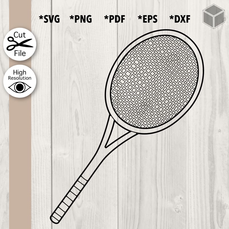 Tennis Racket Outline SVG File | The Digital Files – Mr. & Mrs. Crafty