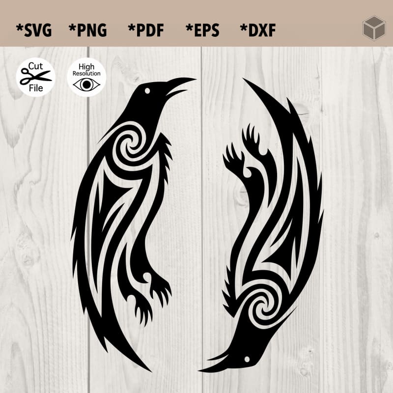 Tribal Raven Sigil Silhouette