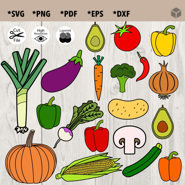 Paquete de vegetales de 19 diseños