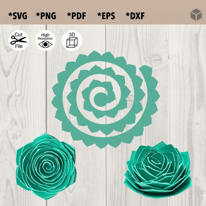 Classic Roll Up Flower Template