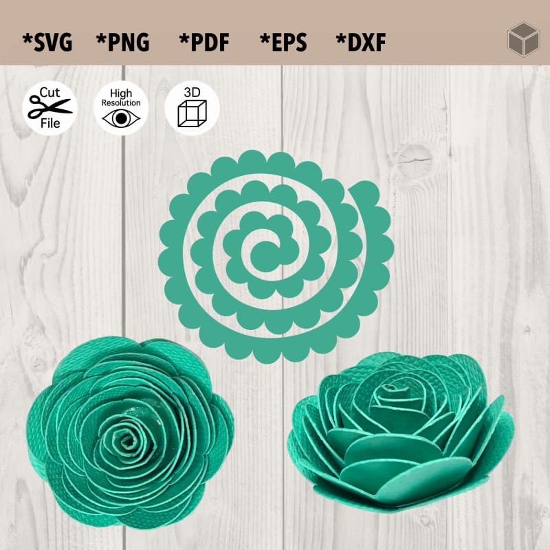 Rounded Petals Flower Template