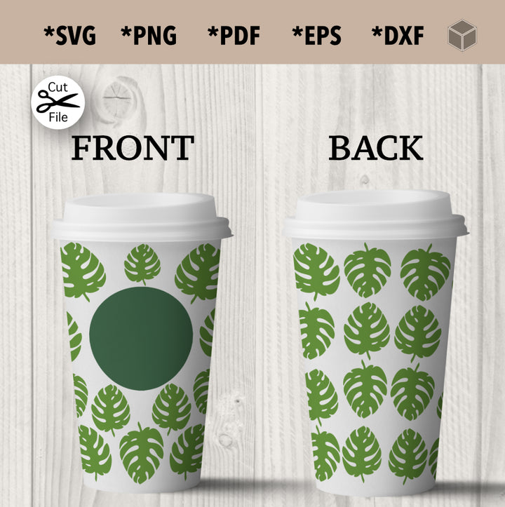 Tropical Leaf Hot Cup Wrap Template