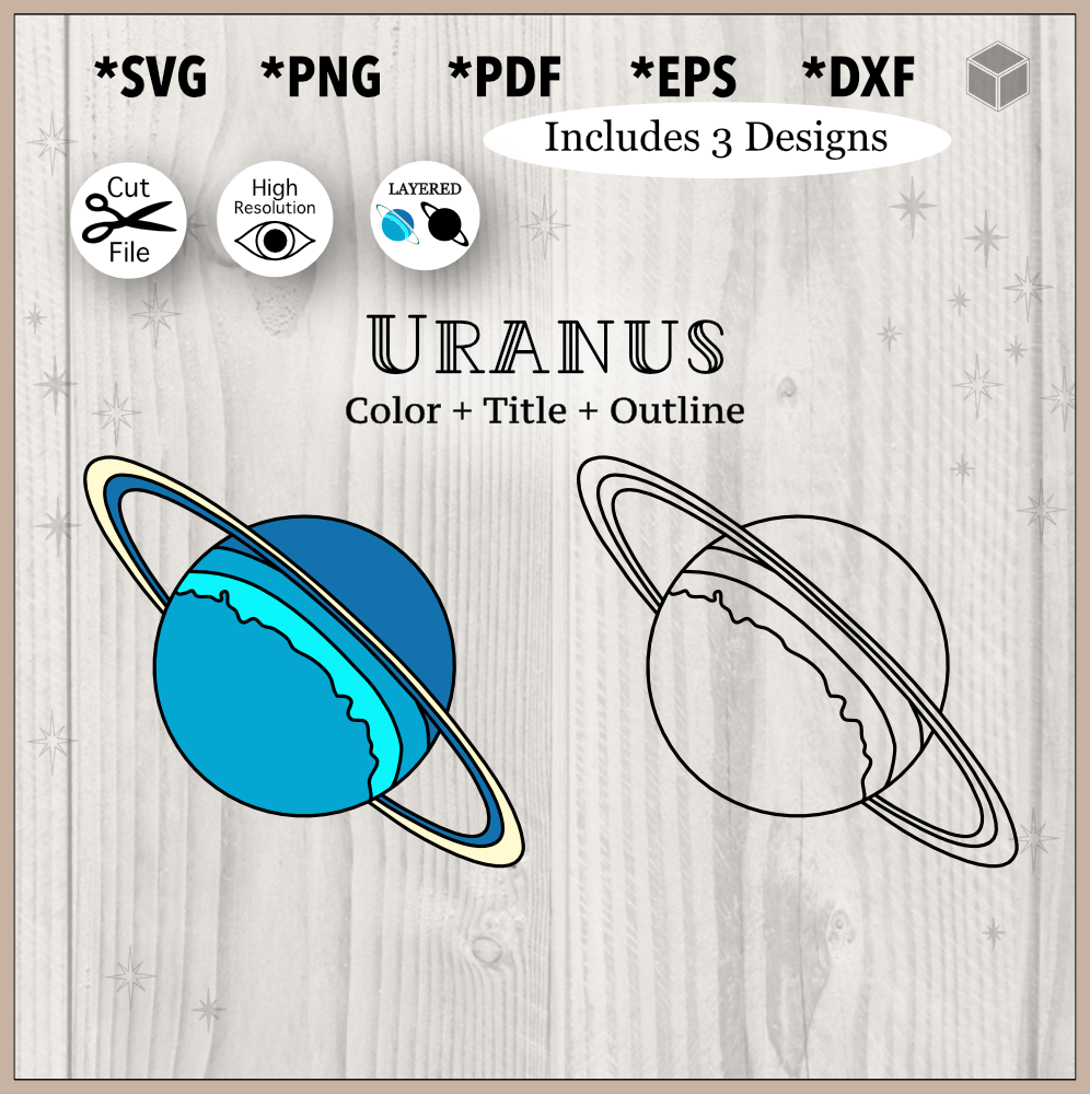 Ensemble de couleurs et de contours d'Uranus