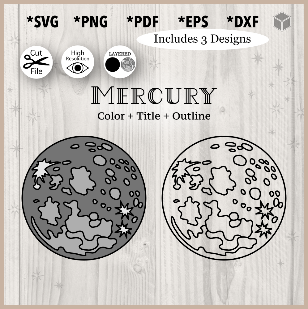 Conjunto de colores y contornos de mercurio