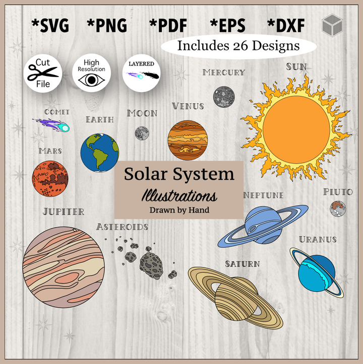 Realistic Solar System Planets Color Bundle
