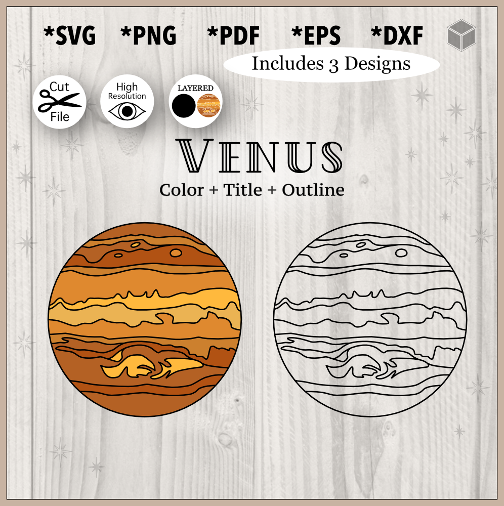 Conjunto de colores y contornos de Venus