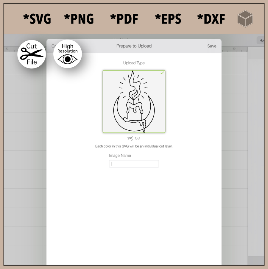 Moon Candle Outline SVG File | The Digital Files – Mr. & Mrs. Crafty
