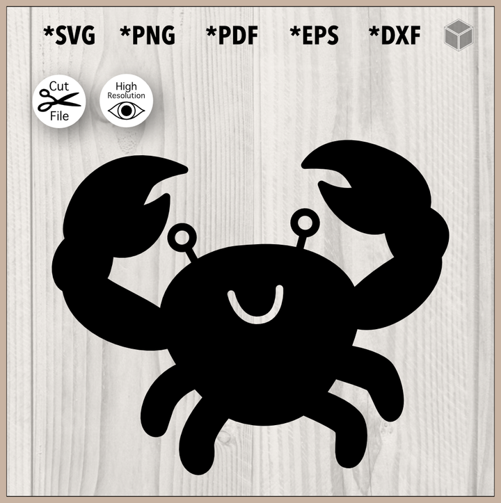 Smiling Crab Silhouette
