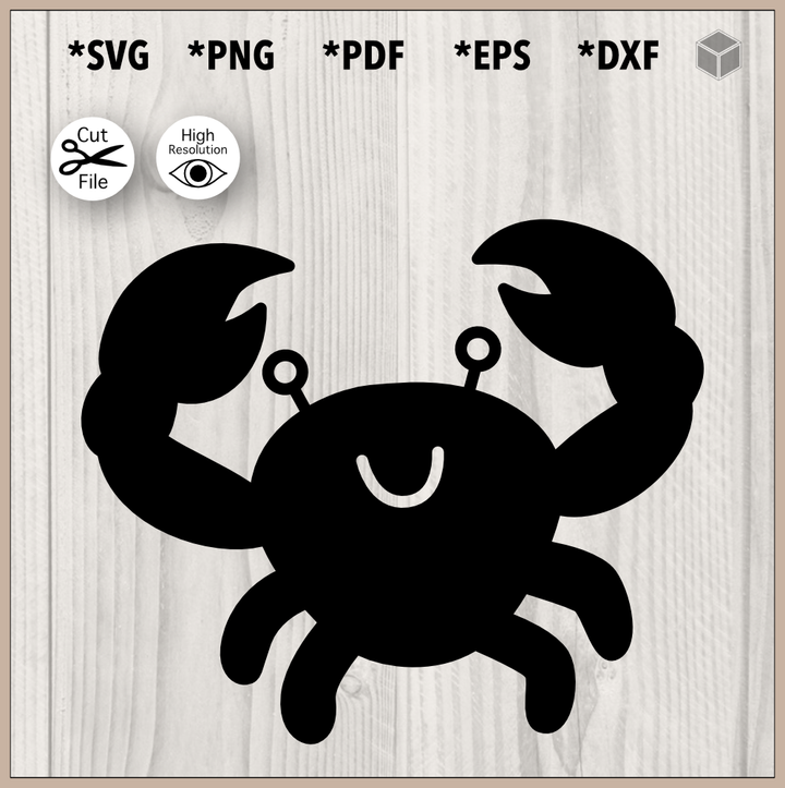 Silhouette de crabe souriant