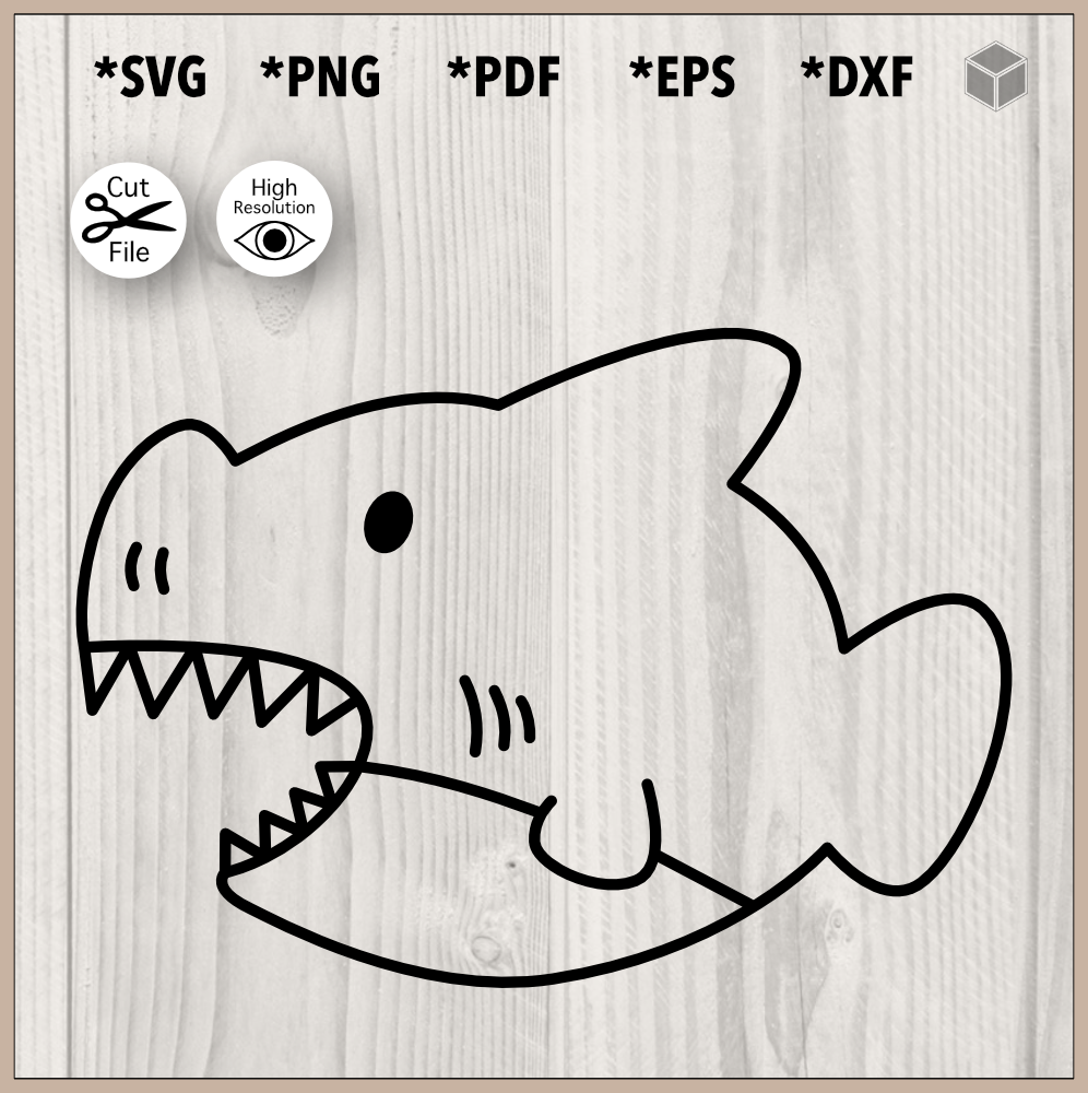 Cartoon Shark Outline