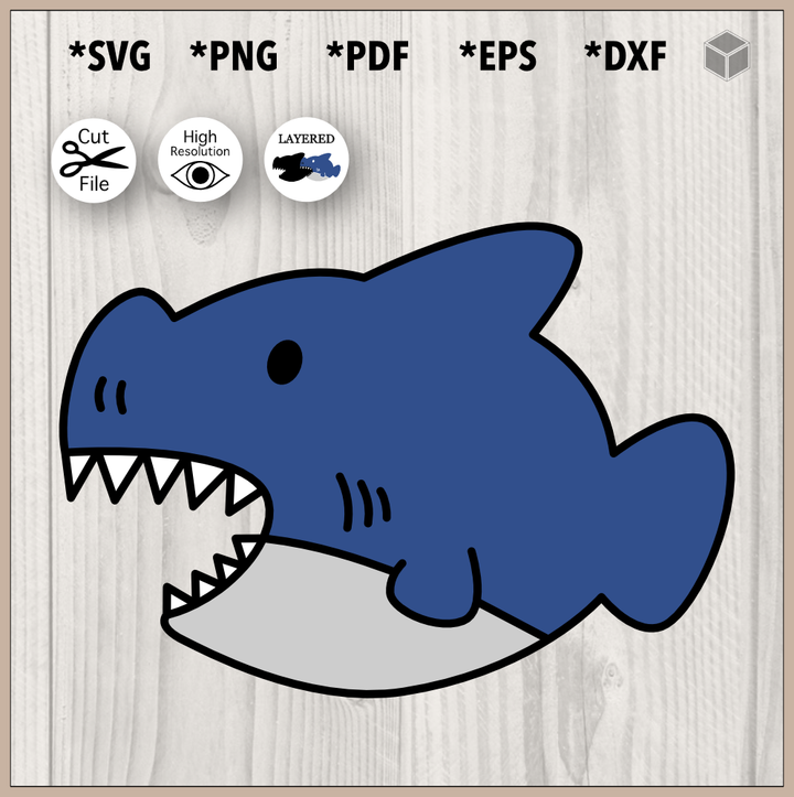 Cartoon Blue Shark