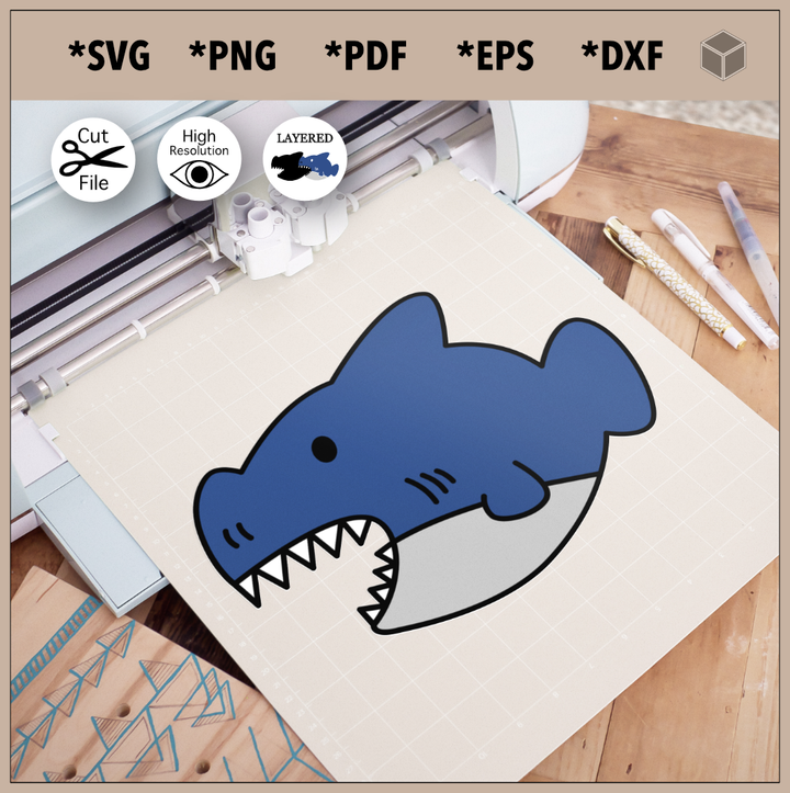 Requin bleu dessin animé