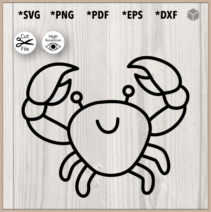 Smiling Crab Outline