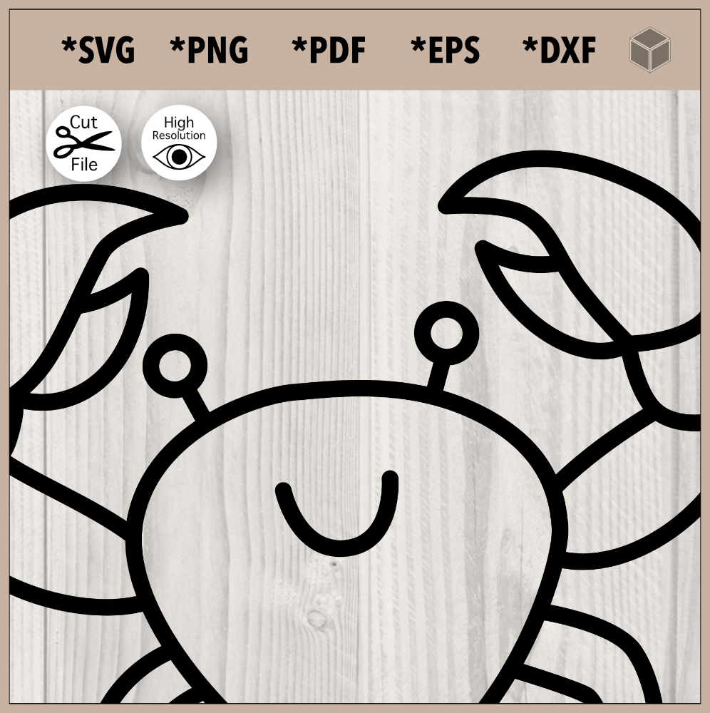 Smiling Crab Outline