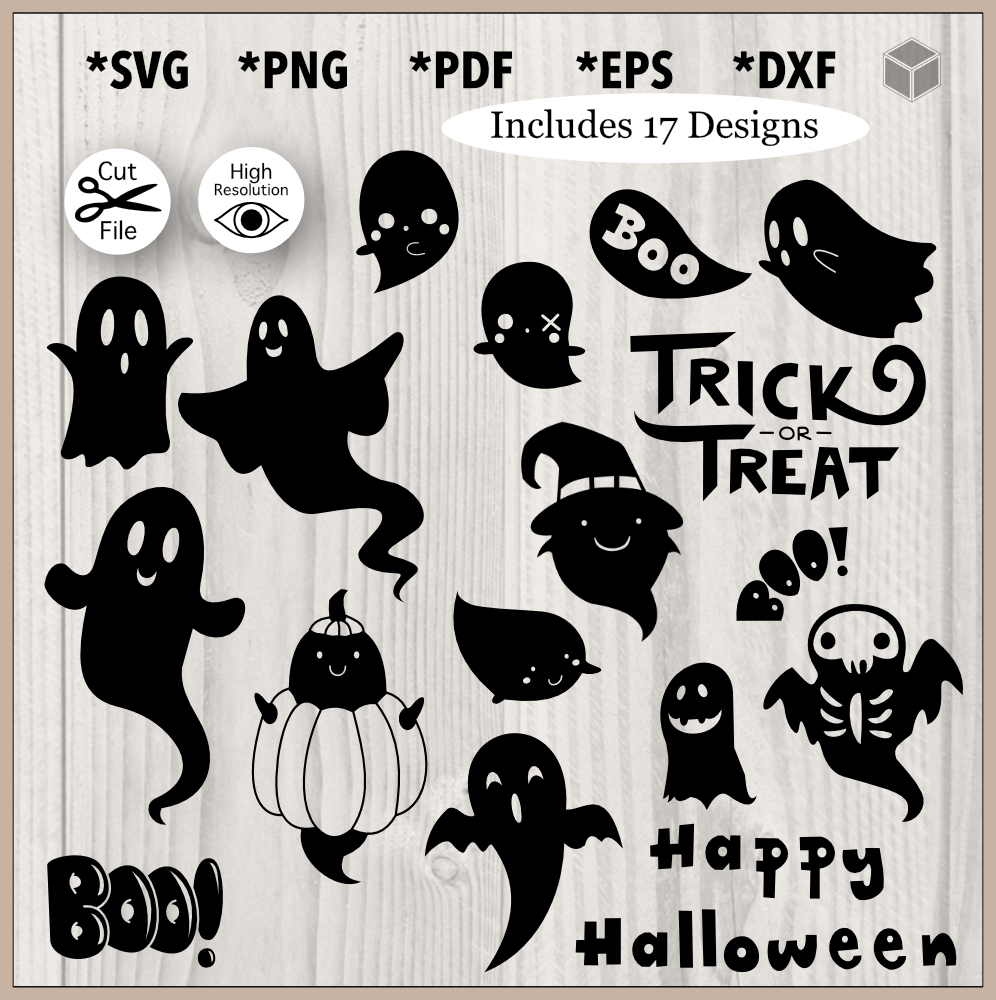 Cute Ghosts Silhouettes Bundle