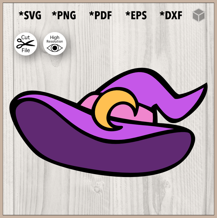 Chapeau de sorcière violet mignon