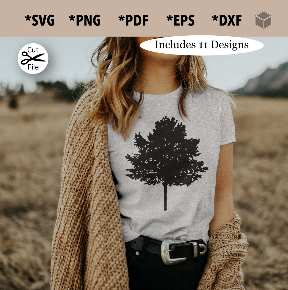 Classic Forest Trees Silhouette Bundle